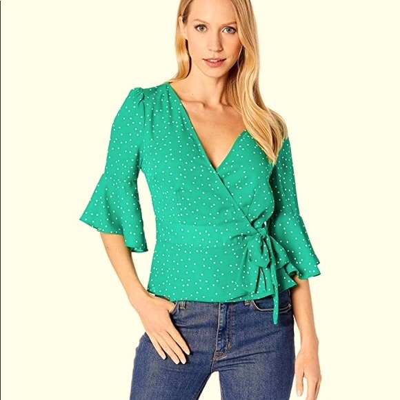 BB DAKOTA X STEVE MADDEN Micro-Dot Wrap Top NWT S - Picture 5 of 9